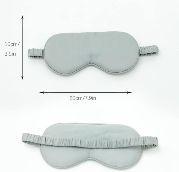 Sleep Mask 2 Pack - Bamboo Viscose Fiber Sleeping Eye Mask - with Elastic Band/Headband - Comfort Sleeping Shade - for Nighttime Sleeping, Traveling & ??Gray?? - Image 2