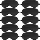 10 Pcs Sleep Mask, Natural Silk Eye Mask Cover 3D Adjustable Strap Sleeping Mask Comfortable Soft Elastic Bands Eye Shade Cover for Travel Sleeping All Night Sleep