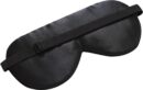 Organic Silk Sleep Mask Cool Super Smooth Eye Cover Genuine Mulberry Silk Face Skin Care, Soft Filling, Lightweight for Home or Travel Use (Original Black, Flat)