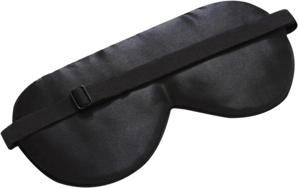 Organic Silk Sleep Mask Cool Super Smooth Eye Cover Genuine Mulberry Silk Face Skin Care, Soft Filling, Lightweight for Home or Travel Use (Original Black, Flat) - Image 2