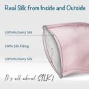 Mulberry Silk Sleep Eye Mask & Blindfold with Elastic Strap/Headband, Soft Eye Cover Eyeshade for Night Sleeping, Travel, Nap(Pink)