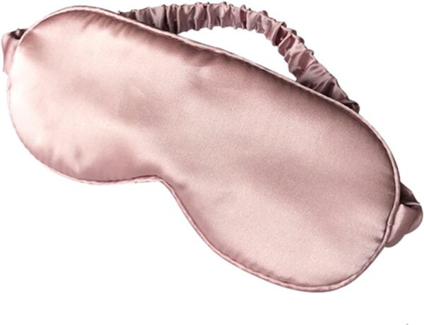 Mulberry Silk Sleep Eye Mask & Blindfold with Elastic Strap/Headband, Soft Eye Cover Eyeshade for Night Sleeping, Travel, Nap(Pink)