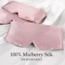 100% Mulberry Silk Sleep Mask Eye Mask for Man and Woman with Adjustable Headband, Full Size Large Sleep Mask & Blindfold for Total Blackout for All Night Sleep, Travel & Nap- Light Plum