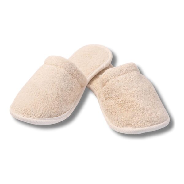 Natural Toweling Slippers -  Certified 100% Organic Cotton, Ultra Soft, Machine Washable Indoor Slippers for Bath and Home S Size US (6-7 Women/5-6 Men)