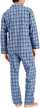 Men's Long Sleeve Plain Weave Pajama Set