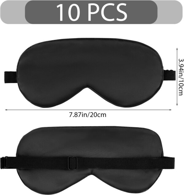 10 Pcs Sleep Mask, Natural Silk Eye Mask Cover 3D Adjustable Strap Sleeping Mask Comfortable Soft Elastic Bands Eye Shade Cover for Travel Sleeping All Night Sleep - Image 2