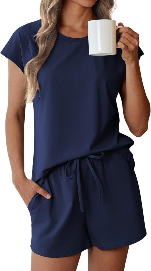 Cotton Pajamas for Women Set 2 Piece Cap Sleeve Pjs Shorts Set Lounge Sets Sleepwear S-XXL