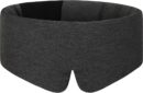 Wraparound Style Organic Cotton Eye Mask with Padded Nose, Big Wide Headband and Large Coverage Ear Muff Sleeping Mask with Bottom Flap for Full Blackout, Dark Grey