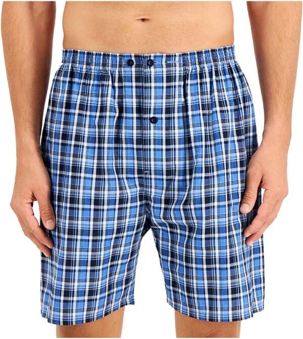 Mens Pajamas Set, 2 Piece Summer PJs With Short Sleeve Button Down Shirt and Shorts, Soft Cotton Blend - Image 2