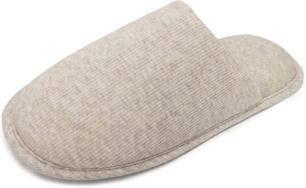 Women Indoor Memory Foam Cotton Scuff Slippers Slip On Summer House Shoes Flats Breathable Lightweight Washable Non Skid Rubber Soles